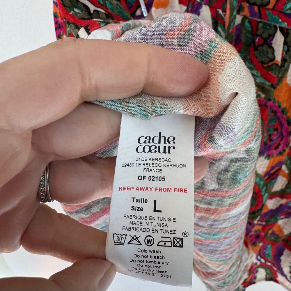 Cache Coeur Balloon Sleeve Maternity Nursing Blouse Latina Multicolor size Large - Picture 10 of 11